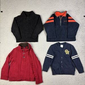 4T boys‎ sweaters Cardigan 1/4 zip Old Navy GAP Childrens Place LOT OF 4 VTG Y2K